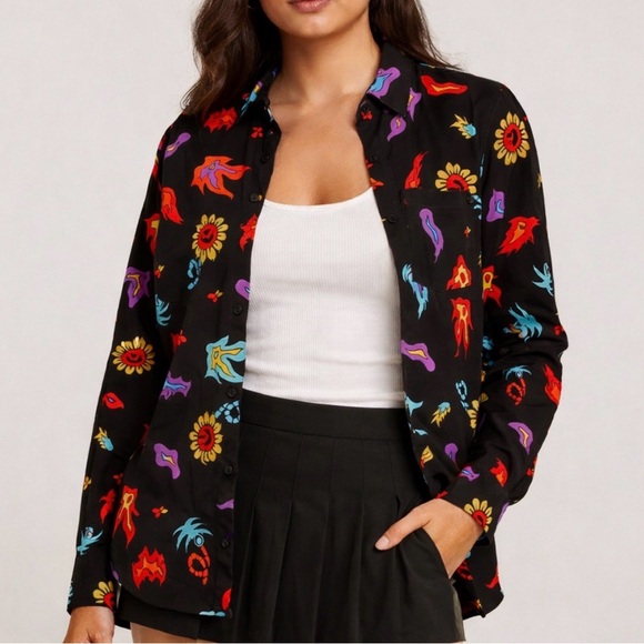 Neff Other - Neff Black Shirt with Colorful Graphic Patterns-unisex